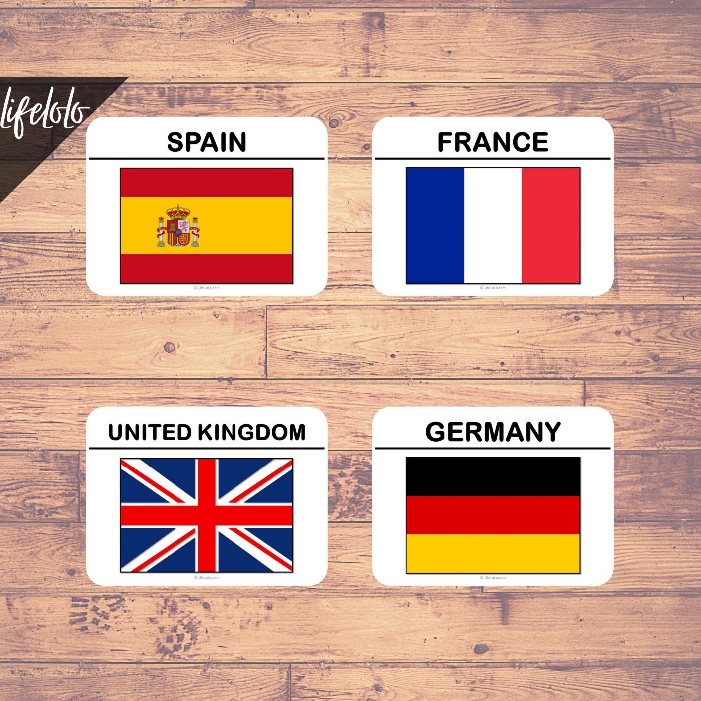 europe flags flash cards geography montessori homeschool three