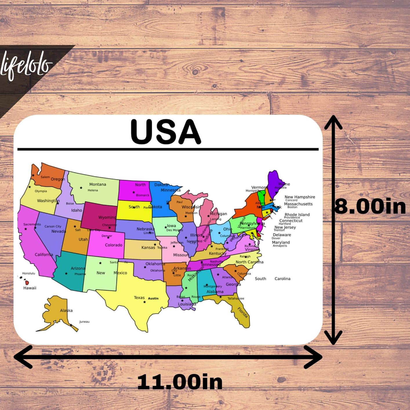 USA STATES MAP - 51 Flash Cards | Montessori Activity | 3 Part Cards ...