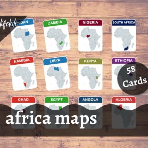 africa map flash cards