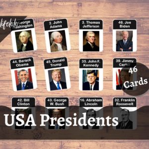presidents flash cards