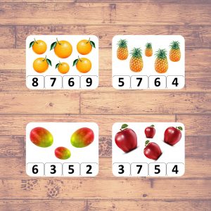 counting fruits flashcards