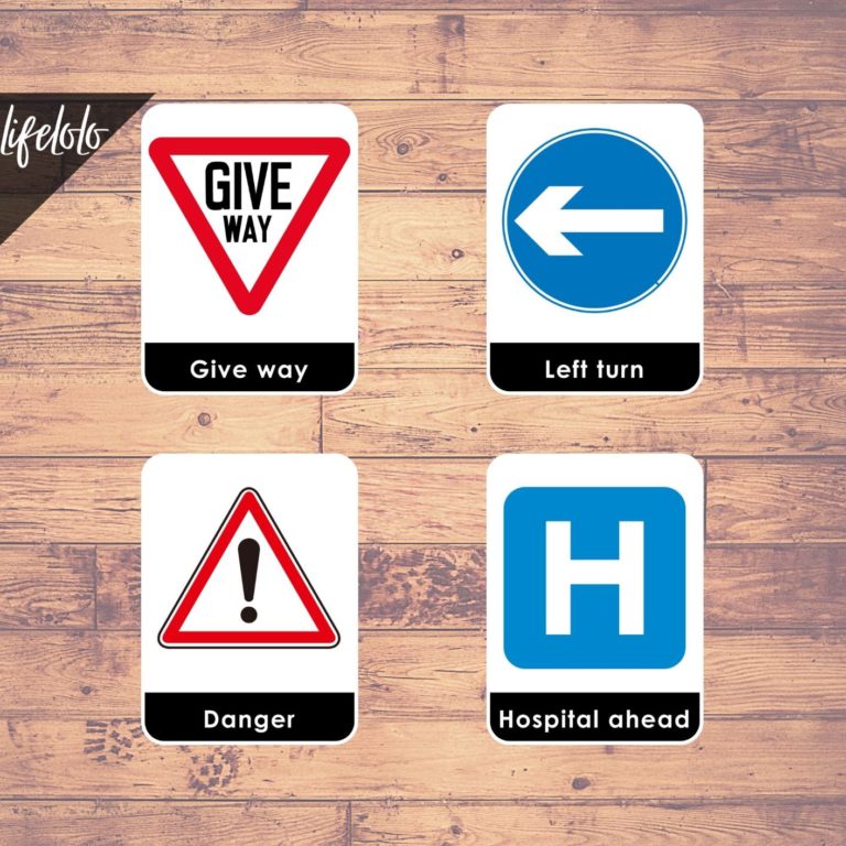 TRAFFIC SIGNS - 51 Flash Cards | Street Signs | Road Signs | Montessori