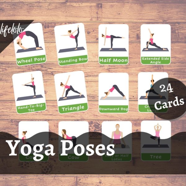 yoga poses flash cards