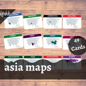 asia maps flash cards