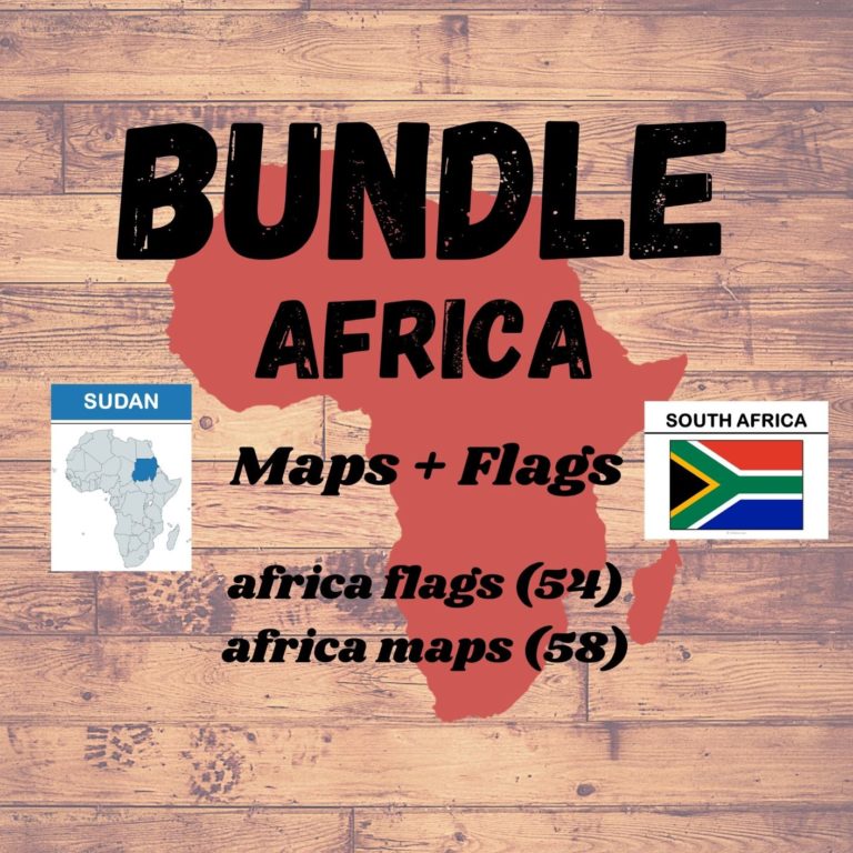 BUNDLE AFRICA (Maps & Flags) 112 Flash Cards Geography Homeschool