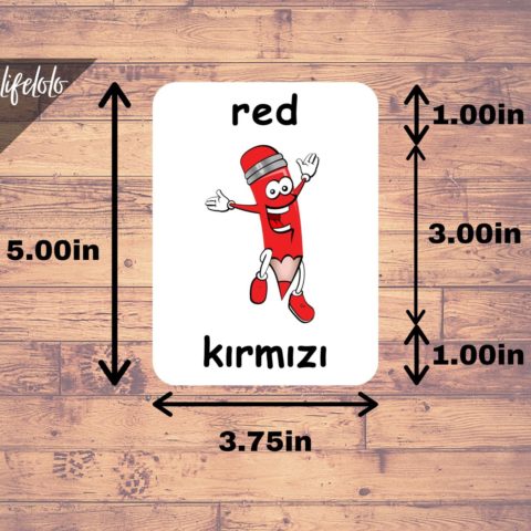 Colors TURKISH Flash Cards | Bilingual Homeschool Printable | Turkish ...