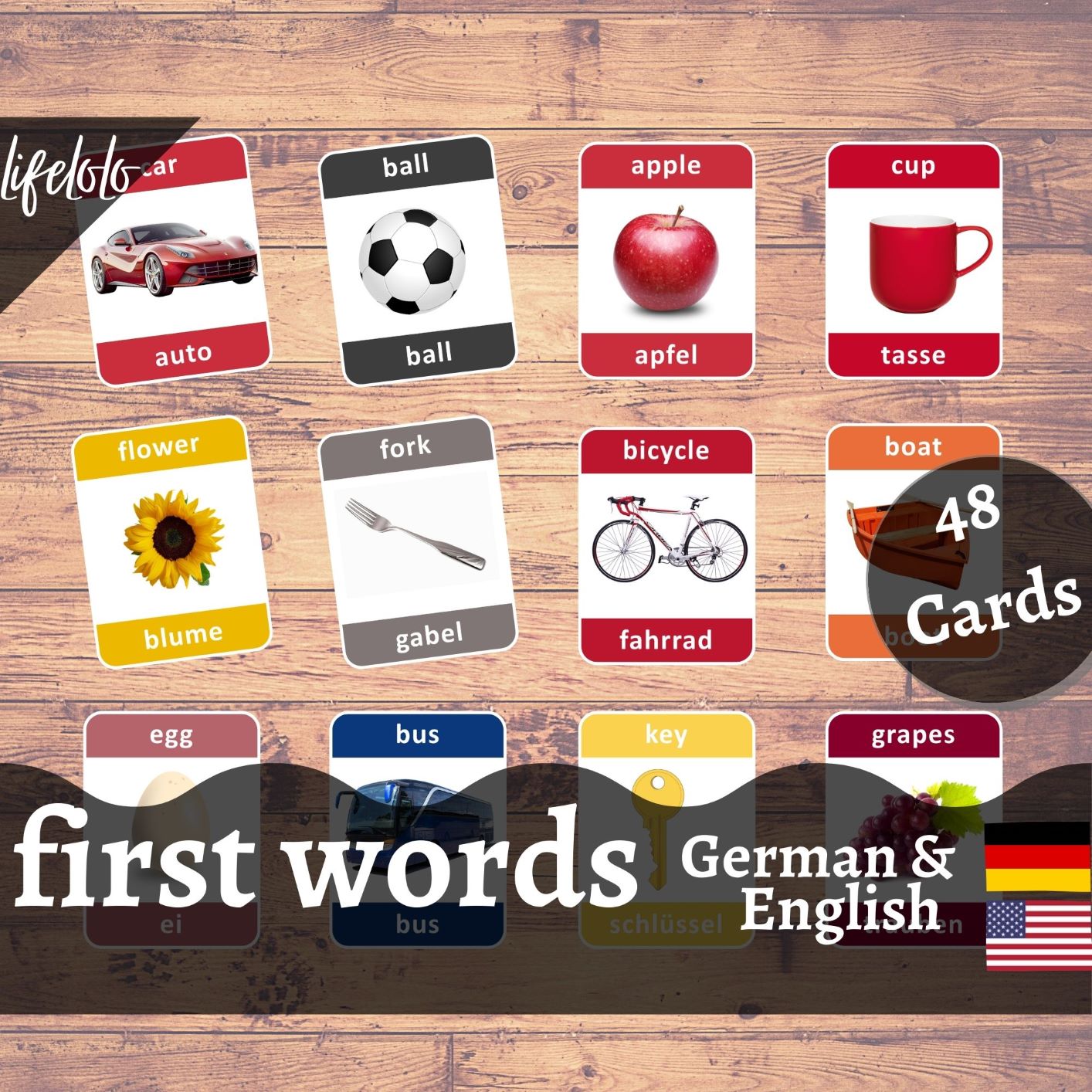 first-words-german-flash-cards-bilingual-homeschool-printable-german-printable-download