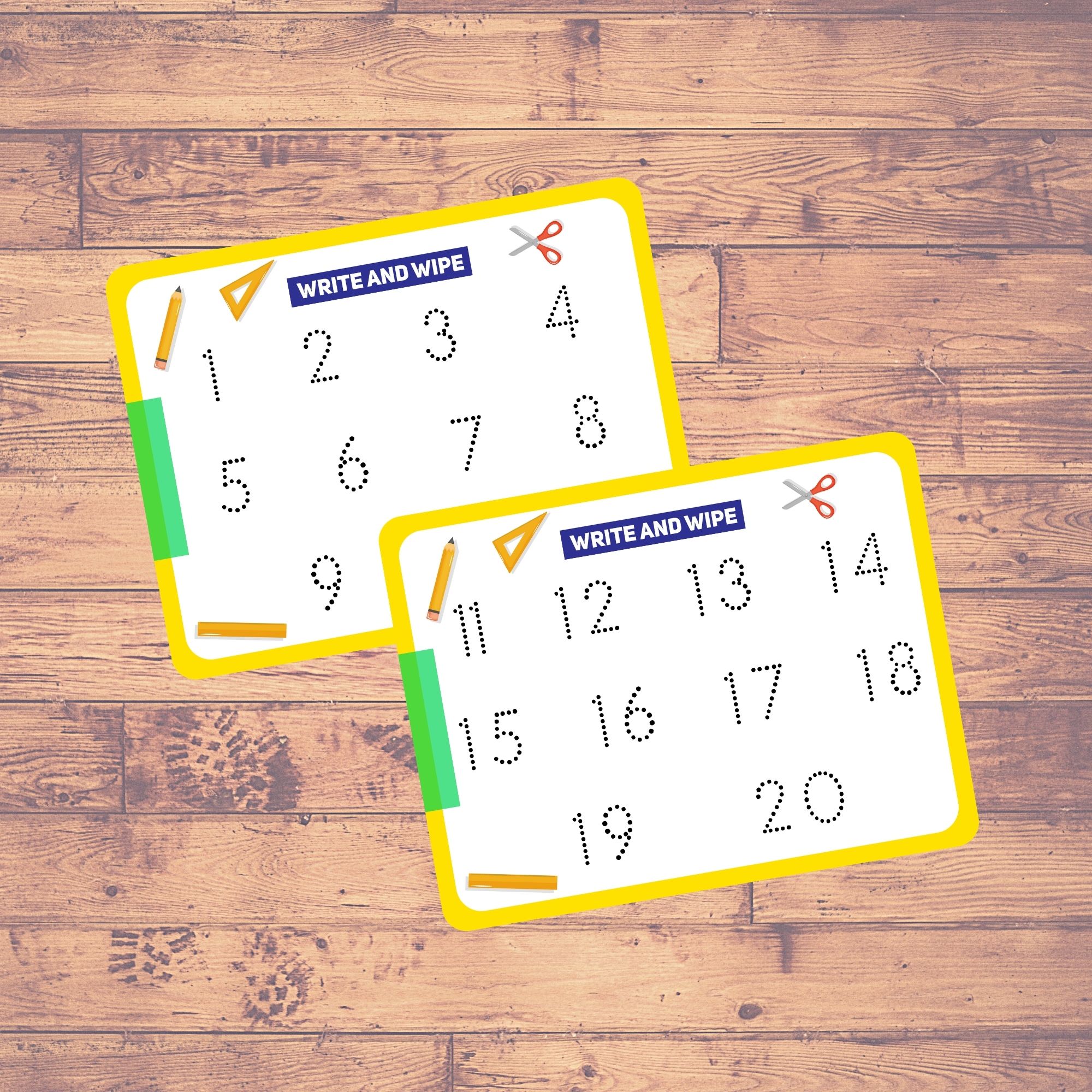 numbers writing mat