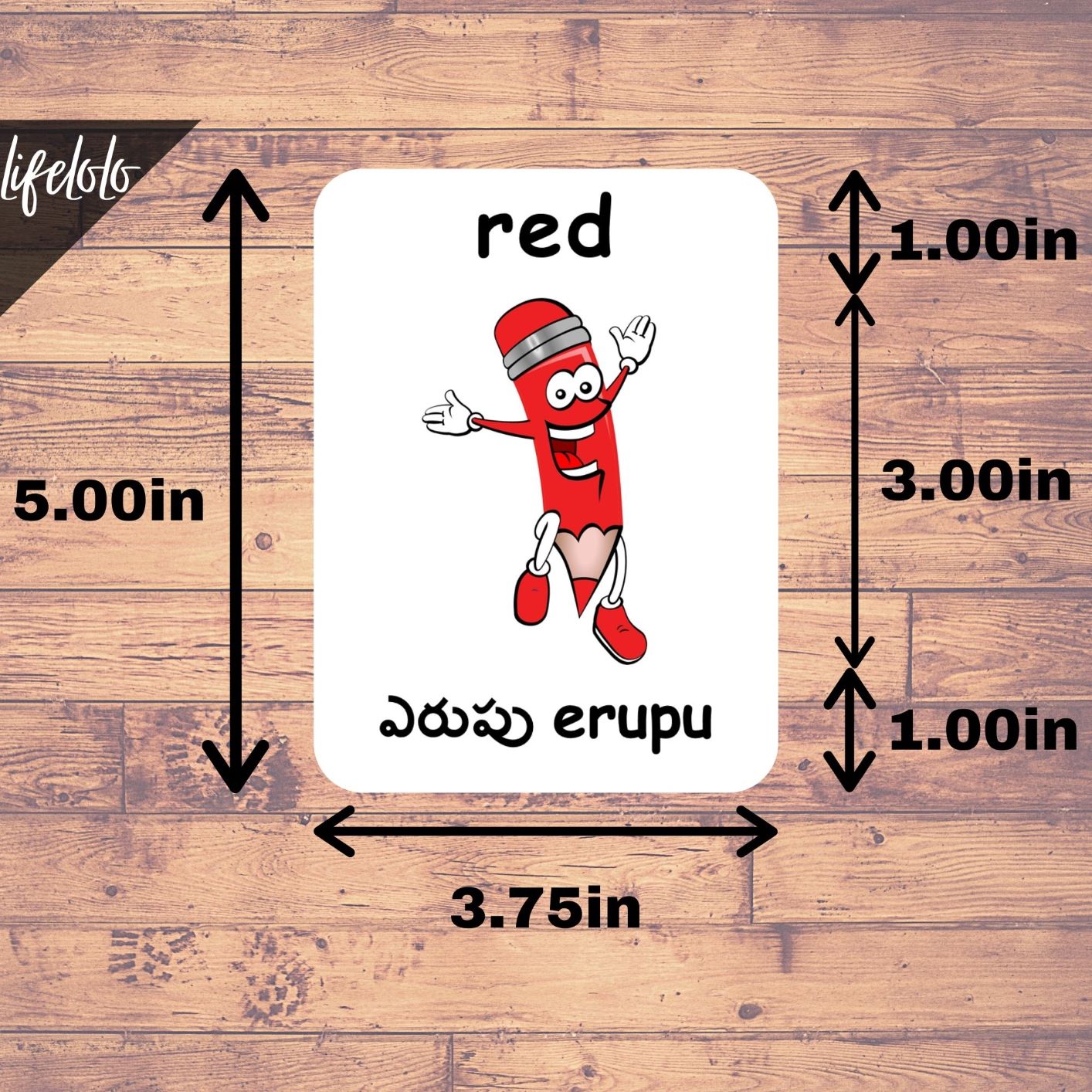 Colors TELUGU Flash Cards Bilingual Homeschool Printable Telugu