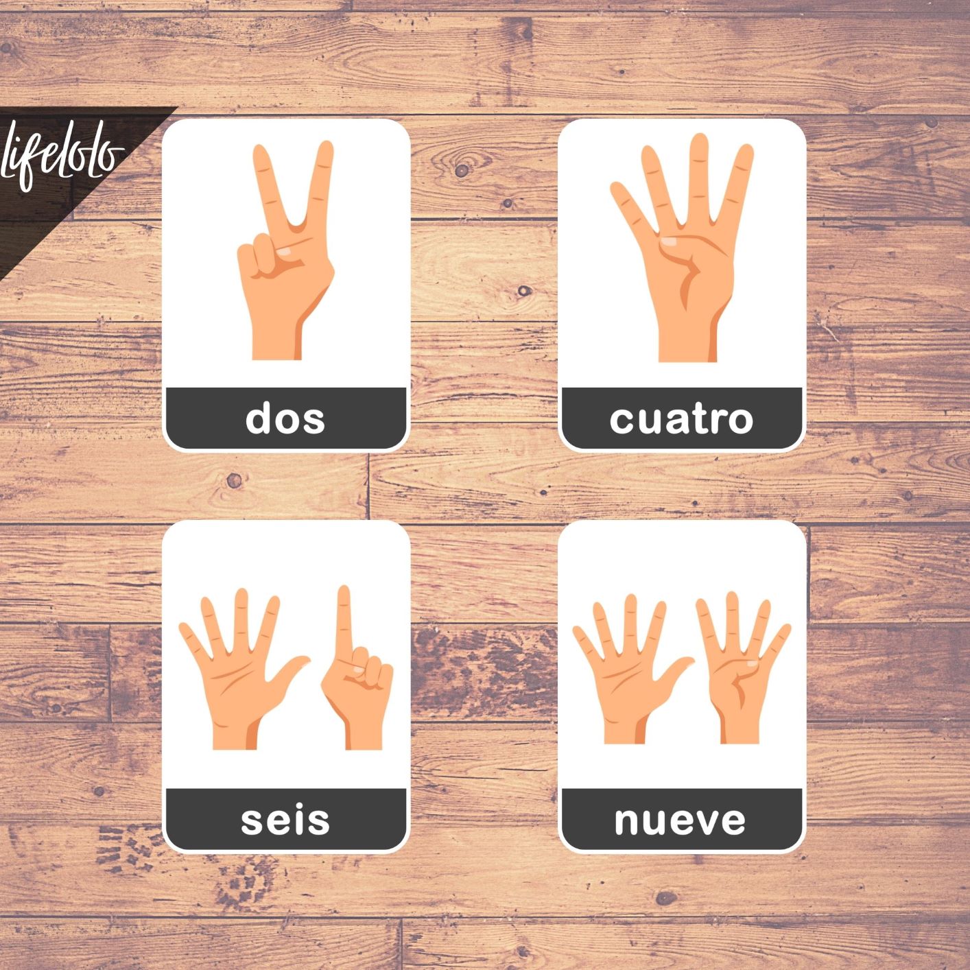 FINGER COUNTING | SPANISH Counting | 11 Counting Flash Cards | Spanish