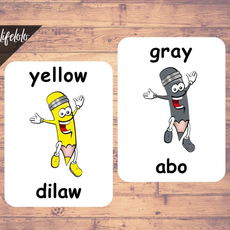 Colors FILIPINO Flash Cards 12 Tagalog Flash Cards Filipino