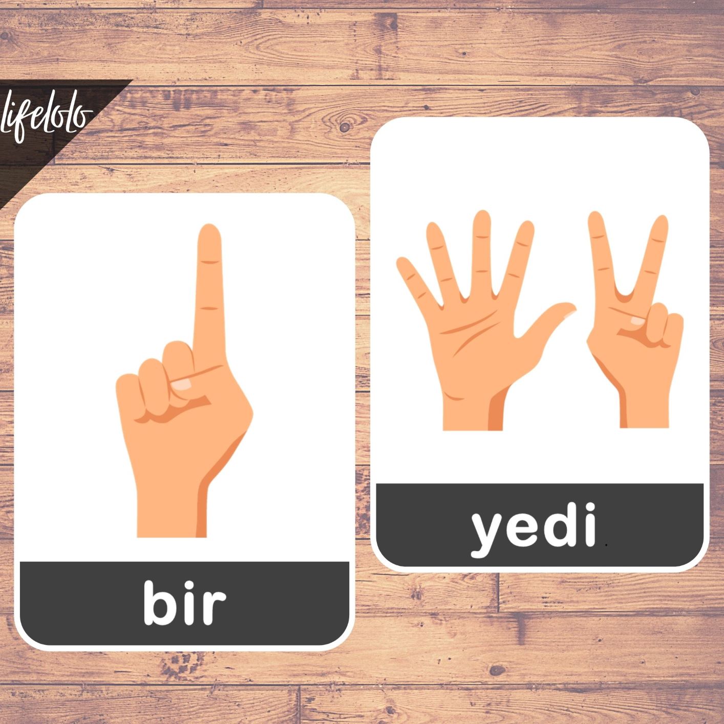 FINGER COUNTING | TURKISH Counting | 11 Counting Flash Cards | Turkish