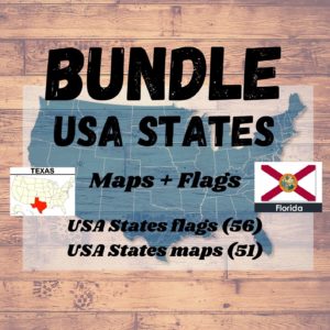 USA Maps flags bundle