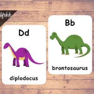 Dinosaur Alphabets - 26 Flash Cards | Homeschool | Montessori | English ...