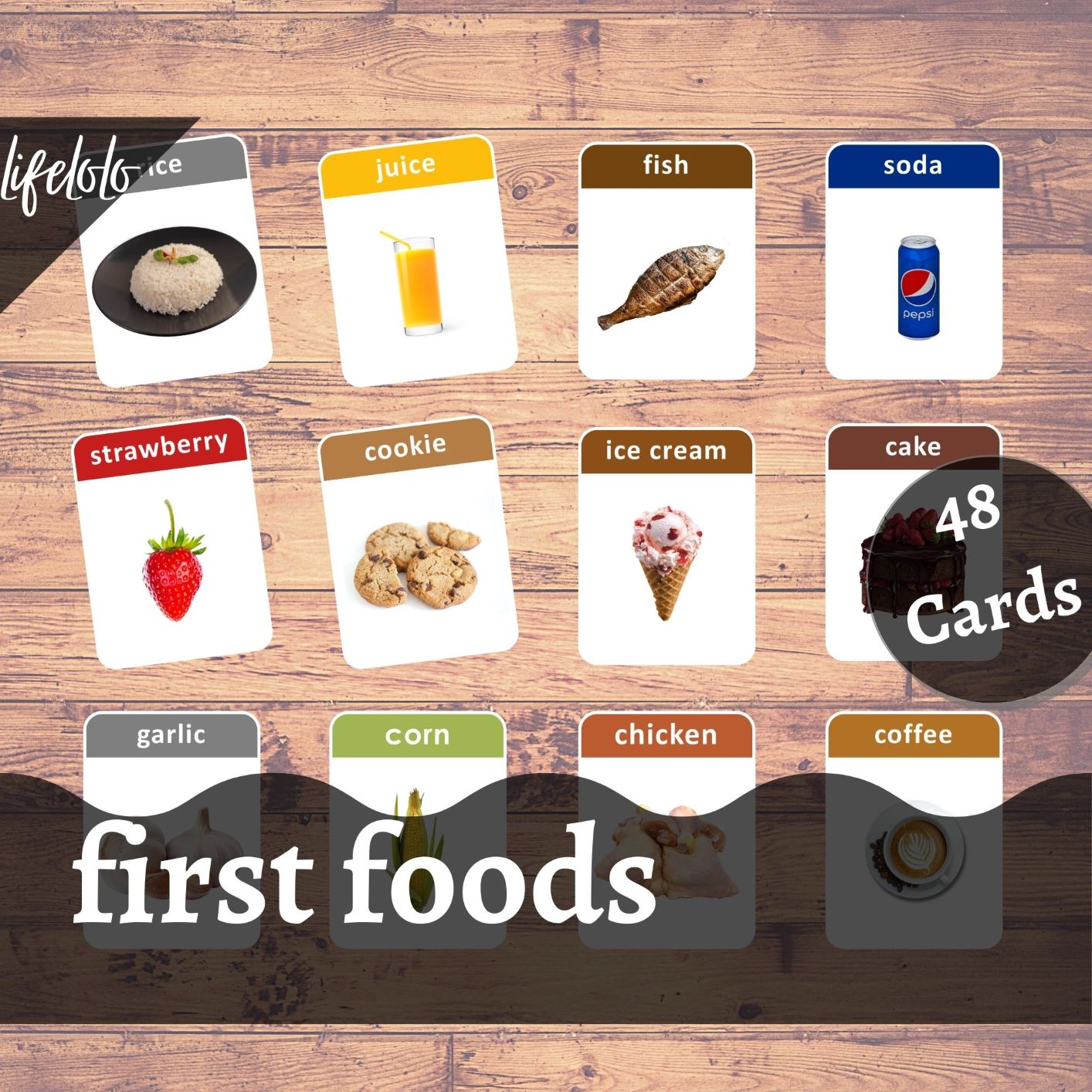 First Foods Flash Cards | Homeschool | Montessori | English Printable ...