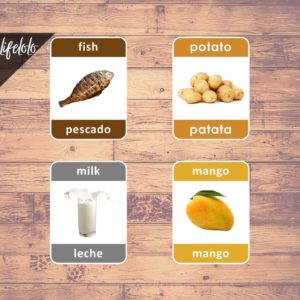 First Foods SPANISH Flash Cards | Bilingual Homeschool Printable ...