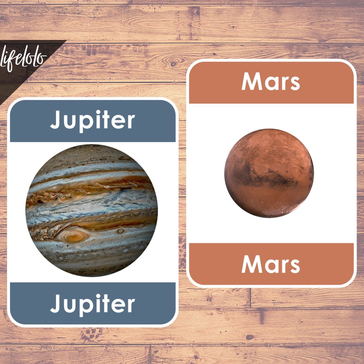 Solar System - GERMAN | 12 Flash Cards | Montessori Printable | Planets