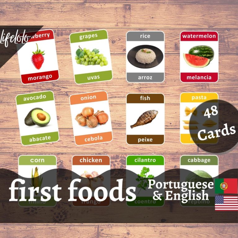 first-foods-portuguese-flash-cards-bilingual-homeschool-printable