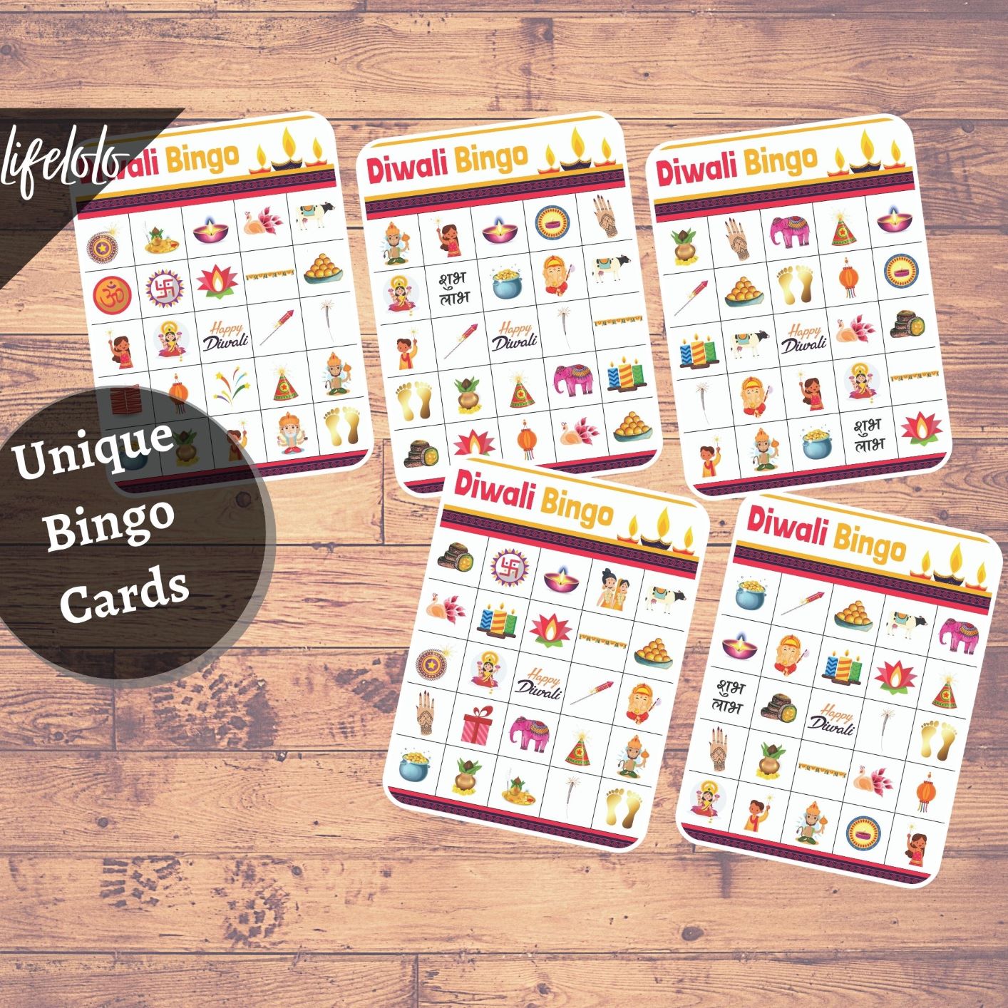 Diwali Bingo Cards