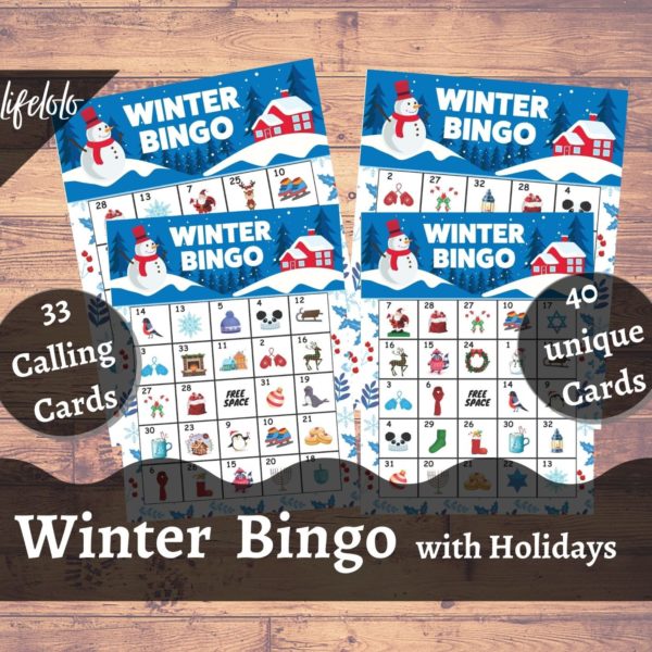 winter holidays bingo