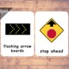 usa road signs flash cards