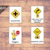 street signs flash cards