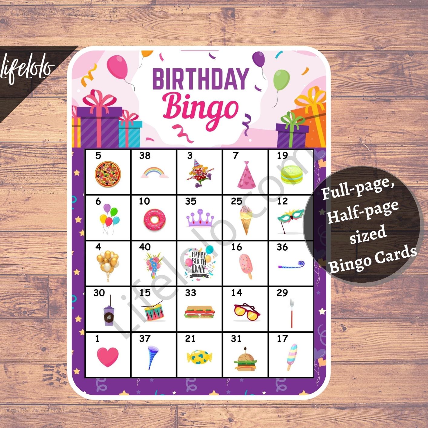 Happy Birthday Bingo Game, Birthday Games, Bingo Cards for Kids