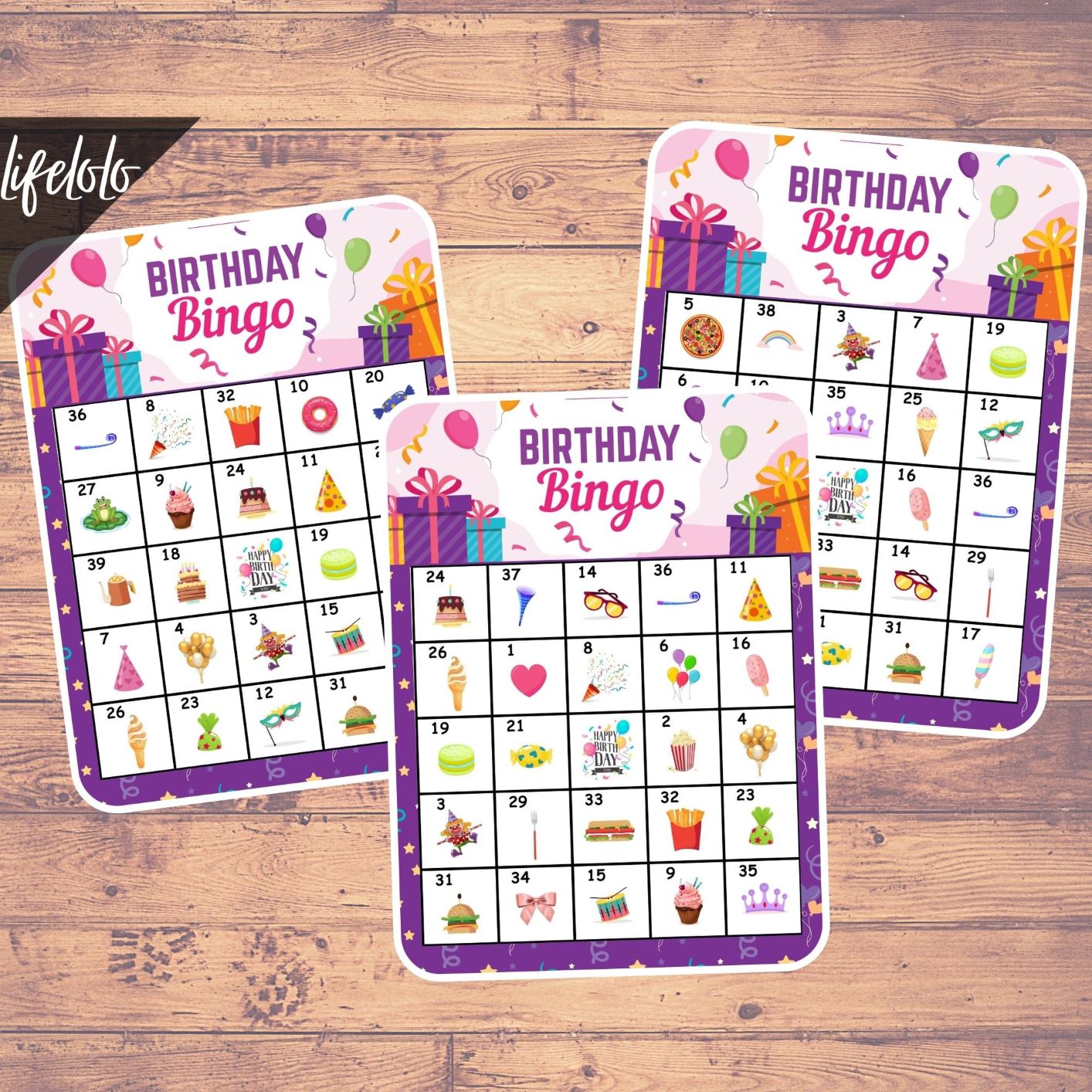 Happy Birthday Bingo Game, Birthday Games, Bingo Cards for Kids